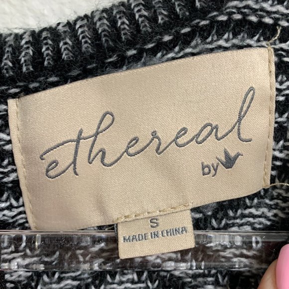 (T205) Ethereal by 🐦 Women's Sz Small Sweater Dress Black & White, Really Cute - Picture 2 of 13